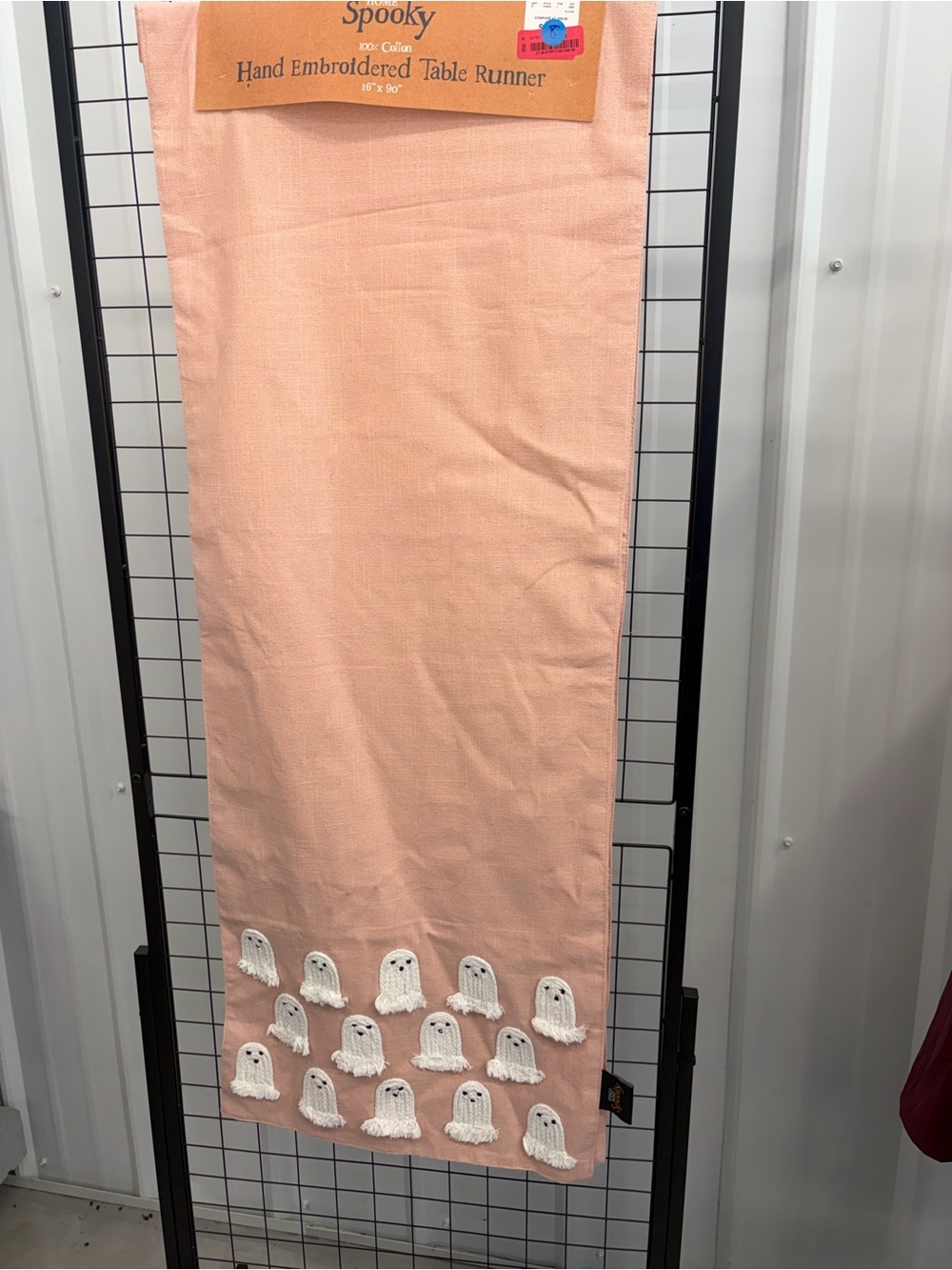 Halloween Hand Embroidered Ghost Table Runner